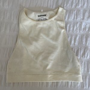 Cream coloured cropped seamless tank from Garage, size XS